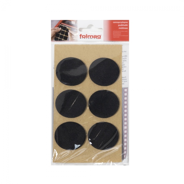картинка Подкладка самоприлипающая фетровая d40мм (1лист-6шт) черная Folmag от магазина SEFI