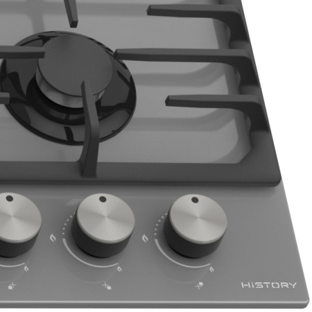 картинка Газовая варочная панель HiSTORY HGG 643C FGR, Дымчатый кристалл от магазина SEFI