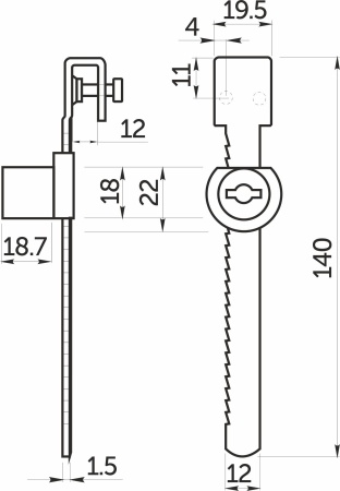 картинка Замок для стеклянных раздвижных 2-х дверей 328 AKS от магазина SEFI