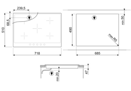 картинка Электрическая варочная панель Smeg P875PO от магазина SEFI