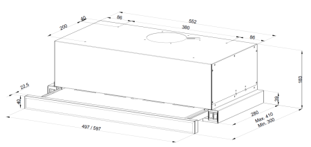 картинка Встраиваемая вытяжка KUPPERSBERG SLIMLUX 60 B от магазина SEFI
