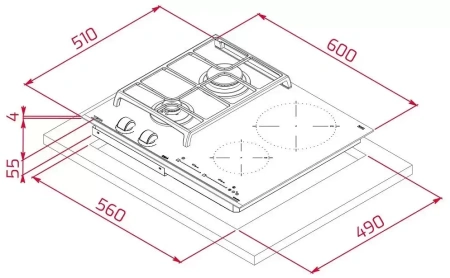 картинка Комбинированная варочная панель Teka HYBRID JZC 64322 ABN BLACK от магазина SEFI