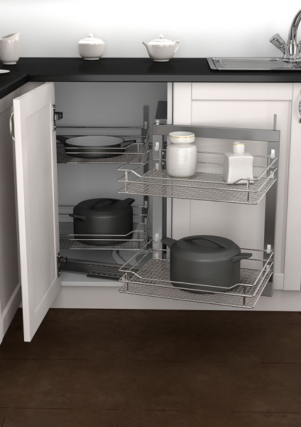 картинка Волшебный угол Сапфир с доводчиком на распашной фасад, выдвижение - правое, ширина фасада 450-600 мм VAUTH-SAGEL магазин SEFI являющийся официальным дистрибьютором в России  картинка Волшебный угол Сапфир с доводчиком на распашной фасад, выдвижение - правое, ширина фасада 450-600 мм VAUTH-SAGEL от магазина SEFI