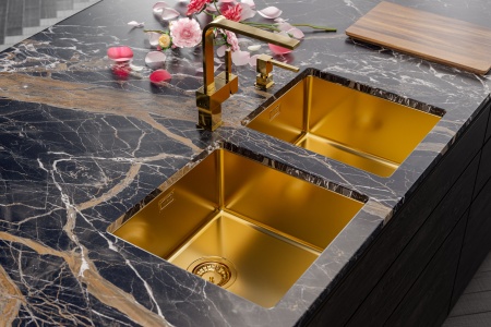 картинка Мойка Alveus KOMBINO 20 MONARCH BRONZE SAT-90 500X400X195 U в комплекте с выпуском без сифона от магазина SEFI