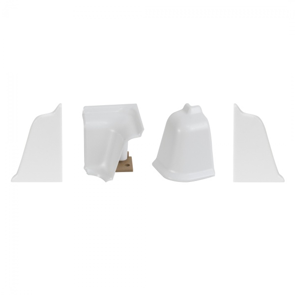 картинка Комплект ПВХ аксессуаров к плинтусу LB38 белый РФ от магазина SEFI