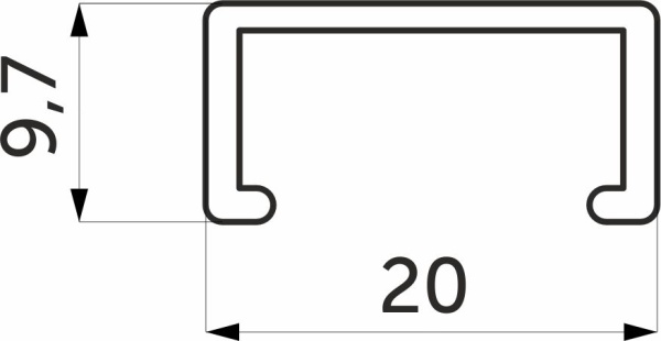 картинка Профиль алюминиевый BIFOLD направляющая верхн. L-6000 мм LAGUNA K-015 от магазина SEFI