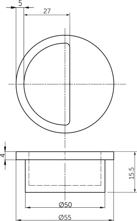 картинка Ручка меб. врезная пластик. PATREX №33, белый AKS от магазина SEFI