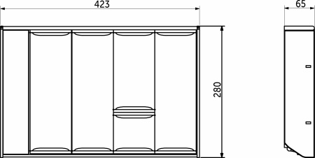 картинка Вкладыш 30/450 шуфлядный металлический Organizer нержавеющая сталь (423*280*65) AKS от магазина SEFI