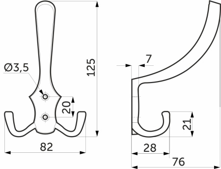 картинка Крючок меб. трехрожковый мет. WP59 хром матовый AKS PLUS магазин SEFI являющийся официальным дистрибьютором в России  картинка Крючок меб. трехрожковый мет. WP59 хром матовый AKS PLUS от магазина SEFI