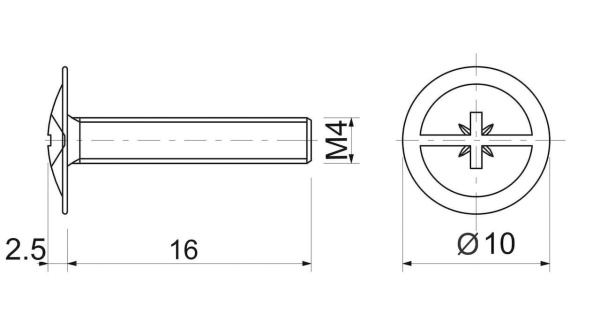 картинка Винт для ручек М4*10 (уп/1тыс.шт) AKS магазин SEFI являющийся официальным дистрибьютором в России  картинка Винт для ручек М4*10 (уп/1тыс.шт) AKS от магазина SEFI
