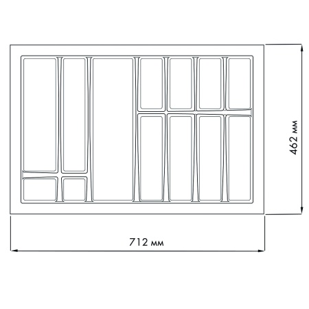 картинка Лоток для столовых приборов LINE, ширина фасада 800 мм для Hettich Innotech глубиной 470 мм от магазина SEFI