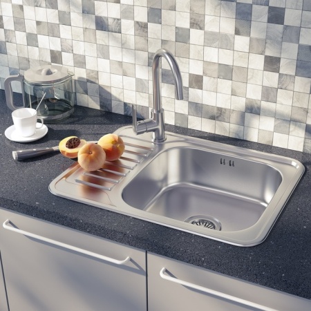 картинка Мойка, нержавеющая сталь, сатин, чаша справа, 650*500, Basic, IDDIS, BAS65SRi77 от магазина SEFI