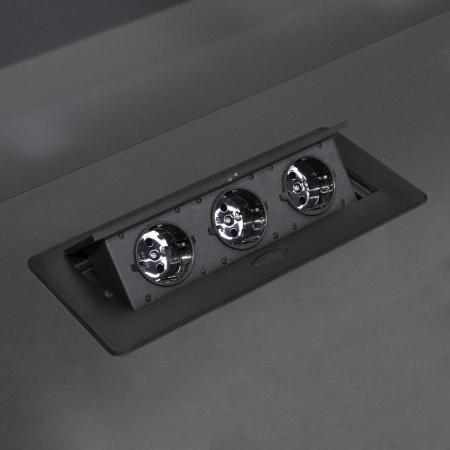 картинка Выдвижной удлинитель NOVA, 3 розетки, черный, AKS от магазина SEFI