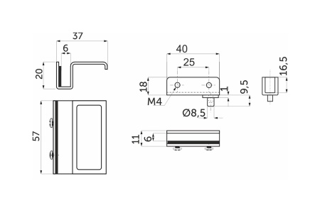 картинка Петля д/стекла штыревая ZS90 хром LEBA от магазина SEFI