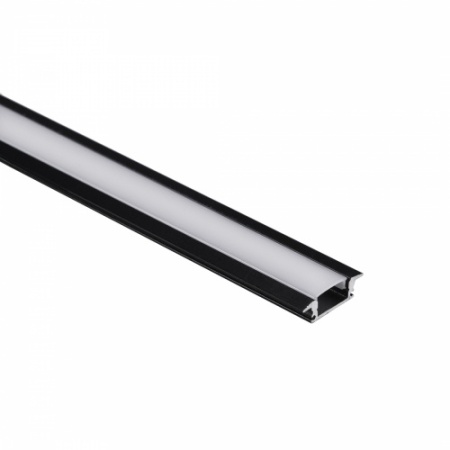 картинка Профиль алюминиевый врезной LIRA-1707 с экраном, цвет черный, 2м, AKS от магазина SEFI