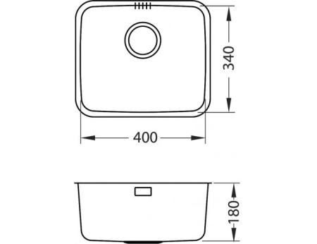 картинка Мойка ALVEUS LUNO 20 SAT 90 FI 340X400 в комплекте с сифоном 1130550, от магазина SEFI