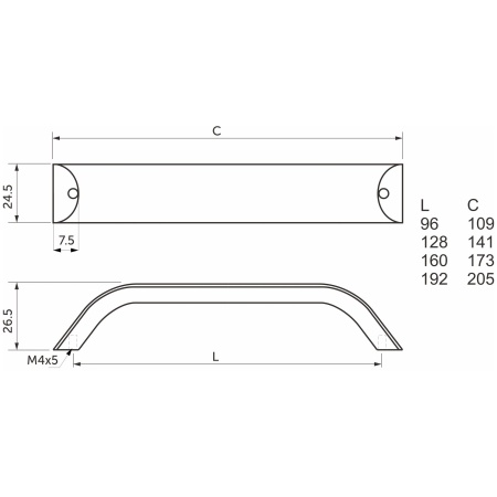 картинка Ручка меб. WPY 337 L-160, белый AKS магазин SEFI являющийся официальным дистрибьютором в России  картинка Ручка меб. WPY 337 L-160, белый AKS от магазина SEFI