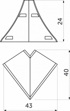 картинка Уголок ПВХ наружный к плинтусу LK NZK тёмно-серый (201) EL-MECH-PLAST от магазина SEFI
