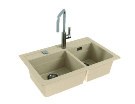 картинка Мойка ALVEUS GRANITAL ATROX 50 BEIGE - G55 в комплекте с сифоном 1132822, от магазина SEFI