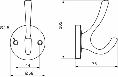 картинка Крючок меб. двухрожковый мет. HORN черный AKS магазин SEFI являющийся официальным дистрибьютором в России  картинка Крючок меб. двухрожковый мет. HORN черный AKS от магазина SEFI