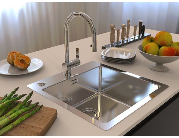 картинка Мойка ALVEUS PURE UP 20 KMB 90 FI 465X525 в компл. с сифоном 1123351, от магазина SEFI