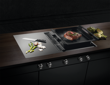 картинка Индукционная варочная панель с вытяжкой KMI 9850.0 SR черный вельвет Куперсбуш / Kuppersbusch от магазина SEFI