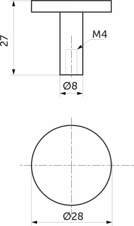 картинка Ручка меб. кнопка мет. PUNTO черный матовый, AKS от магазина SEFI