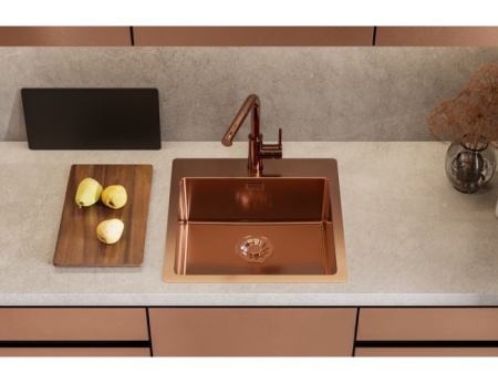 картинка Мойка Alveus PURE MONARCH 30 new COPPER FS 515X525 в компл. с выпуском без сифона, от магазина SEFI