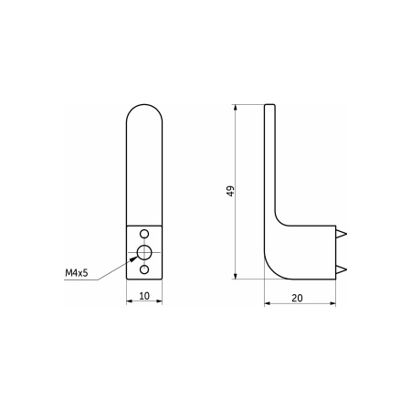 картинка Крючок меб. однорожковый мет. START хром матовый AKS от магазина SEFI