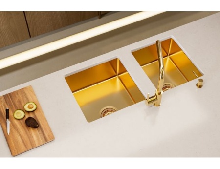 картинка Мойка Alveus QUADRIX MONARCH 30 NEW BRONZE 450X450X200 в компл. с выпуском без сифона, от магазина SEFI