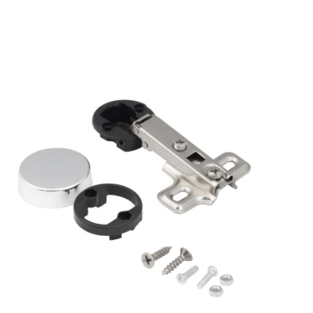 картинка Петля д/стекла накладная с пружиной h0 slide-on AKS (круглая заглушка хром) от магазина SEFI