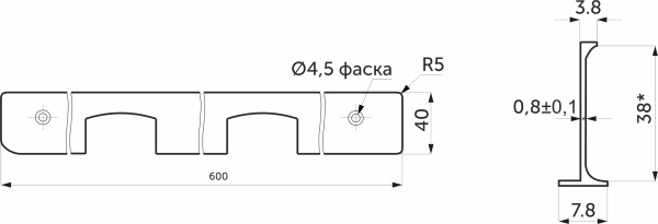 картинка Планка угловая к столешнице 38 Egger черная AKS от магазина SEFI