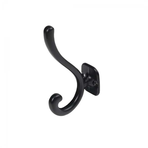 картинка Крючок меб. двухрожковый мет. AКKORD черный матовый AKS от магазина SEFI