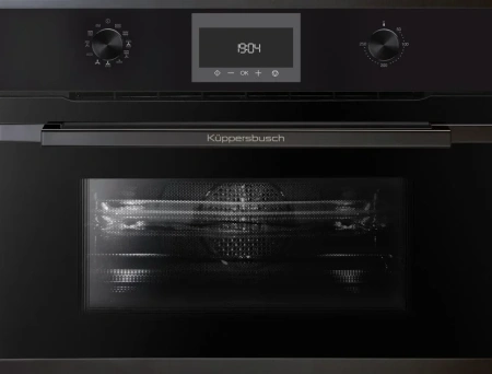 картинка Компактный духовой шкаф с микроволнами Kuppersbusch CBM 6330.0 S6 Black Steel от магазина SEFI