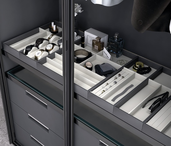 картинка Лоток для ювелирных украшений 432*150, антрацит/светло-серый от магазина SEFI