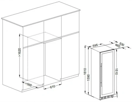 картинка Винный шкаф Meyvel MV95-KST2 Узкий (Slim) от магазина SEFI