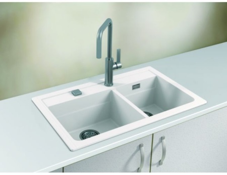 картинка Мойка ALVEUS GRANITAL ATROX 50 ARCTIC - G11 в комплекте с сифоном 1132822, от магазина SEFI