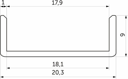 картинка Профиль кромочный алюминиевый C-18 анода натуральная PL (3,0м) от магазина SEFI
