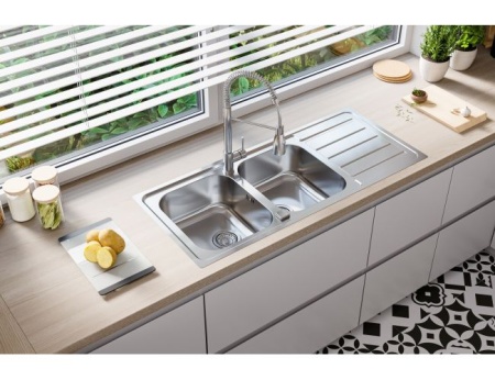 картинка Мойка Alveus LINE MAXIM 100 SAT 90 1165X505 FS в компл.с сифоном 1127257 от магазина SEFI