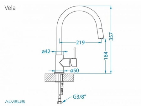 картинка Смеситель для мойки ALVEUS VELA - P CHR от магазина SEFI