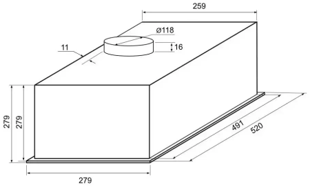 картинка Встраиваемая вытяжка Krona SINTIA 600 BLACK PB от магазина SEFI
