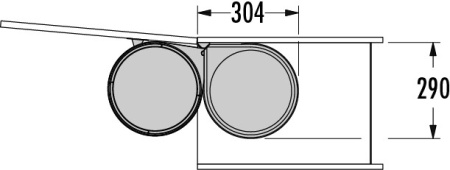 картинка Встроенное мусорное ведро 20л Hailo Mono, черный (3520071) от магазина SEFI