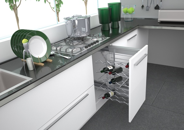 картинка Выдвижная система Vino c 5-ю ячеистыми полками под бутылки в шкаф 400мм 350*450*650 от магазина SEFI