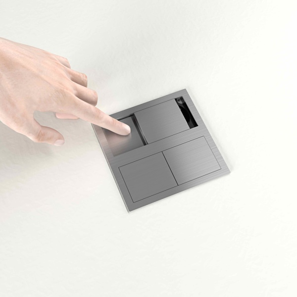 картинка Врезная мебельная розетка: 1 евророзетка и 2 USB-зарядки ASA Plastici VersaHit, нержавеющая сталь (06015F00009) от магазина SEFI