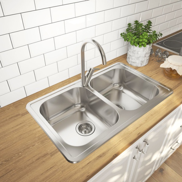 картинка Мойка, нержавеющая сталь, шелк, 2 чаши, 780*480, Strit S, IDDIS, STR78S2i77 от магазина SEFI