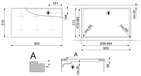 картинка Индукционная варочная панель Smeg SI1M4954D от магазина SEFI