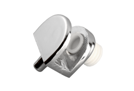 картинка Полкодержатель для стекла регулируемый под сверление мет. MV-09 хром AKS от магазина SEFI