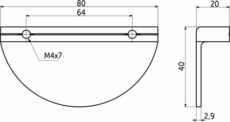 картинка Ручка полукруг белый 64/80 мм INSPIRE от магазина SEFI