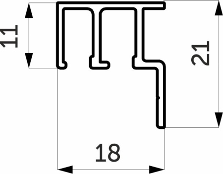 картинка Профиль алюминиевый SUPERIOR, SIMPL направляющая нижн. L-6000 мм LAGUNA AOF-030 от магазина SEFI