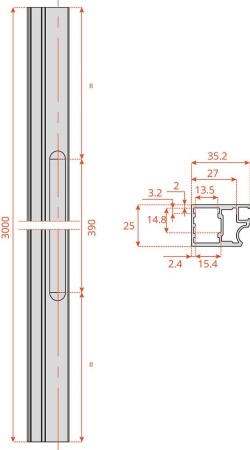 картинка Алюминиевый профиль 3000мм с ручкой от магазина SEFI